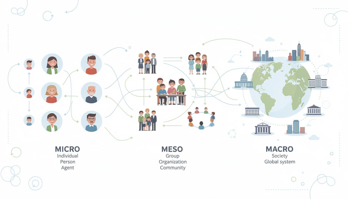 découvrez comment analyser les systèmes complexes en explorant les niveaux méso, macro et micro pour une compréhension approfondie et multidimensionnelle.