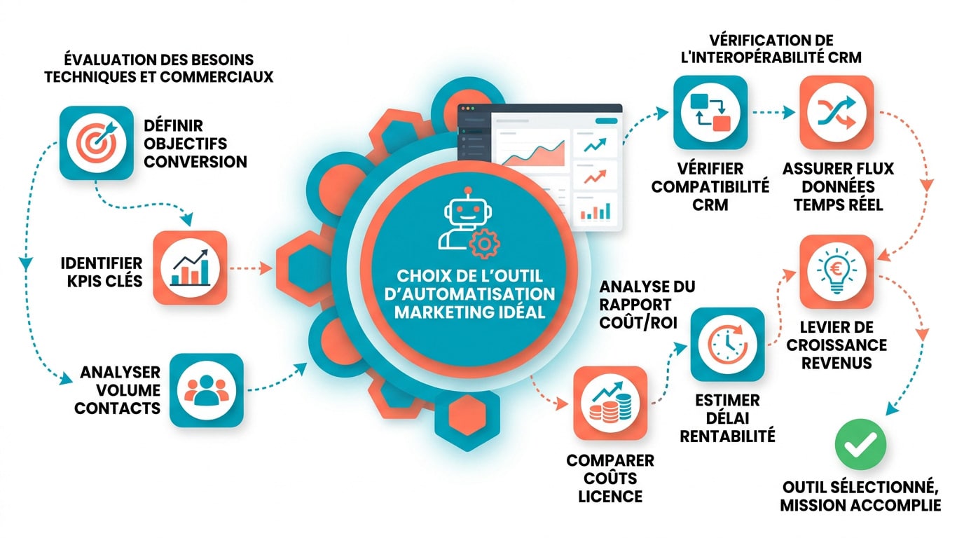 Graphique comparatif des critères de sélection d'un logiciel de marketing automation pour entreprise
