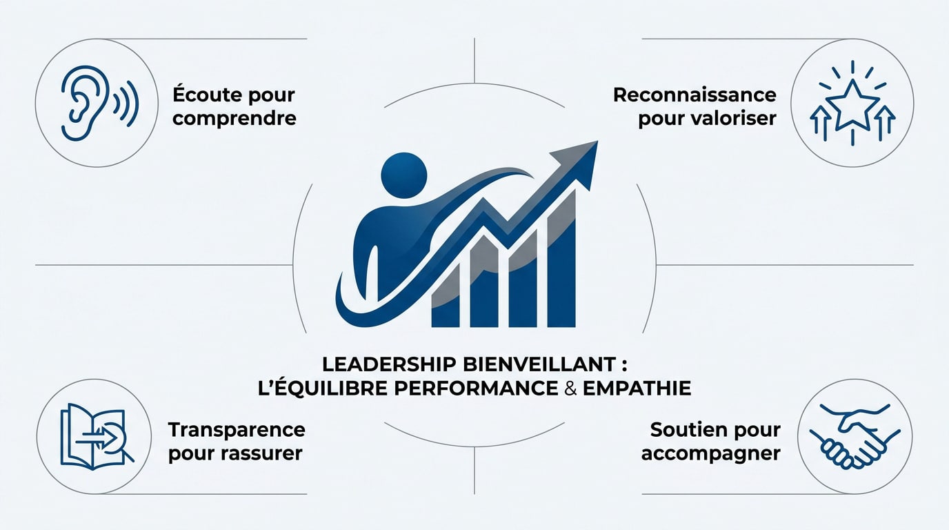 Manager pratiquant le leadership bienveillant