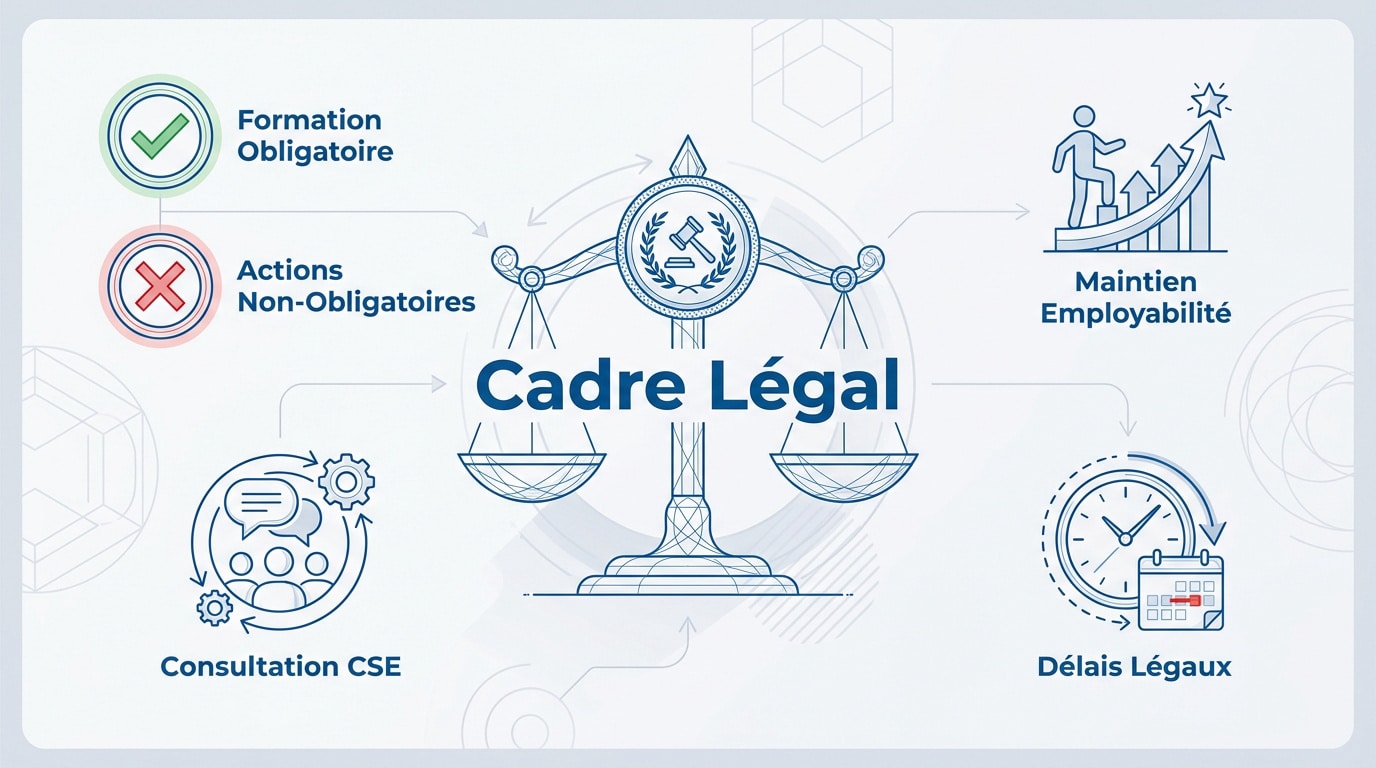 Schéma explicatif du cadre légal du plan de développement des compétences en entreprise
